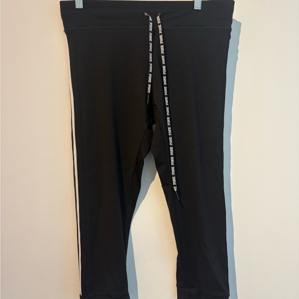 Pink Black Capri Pants